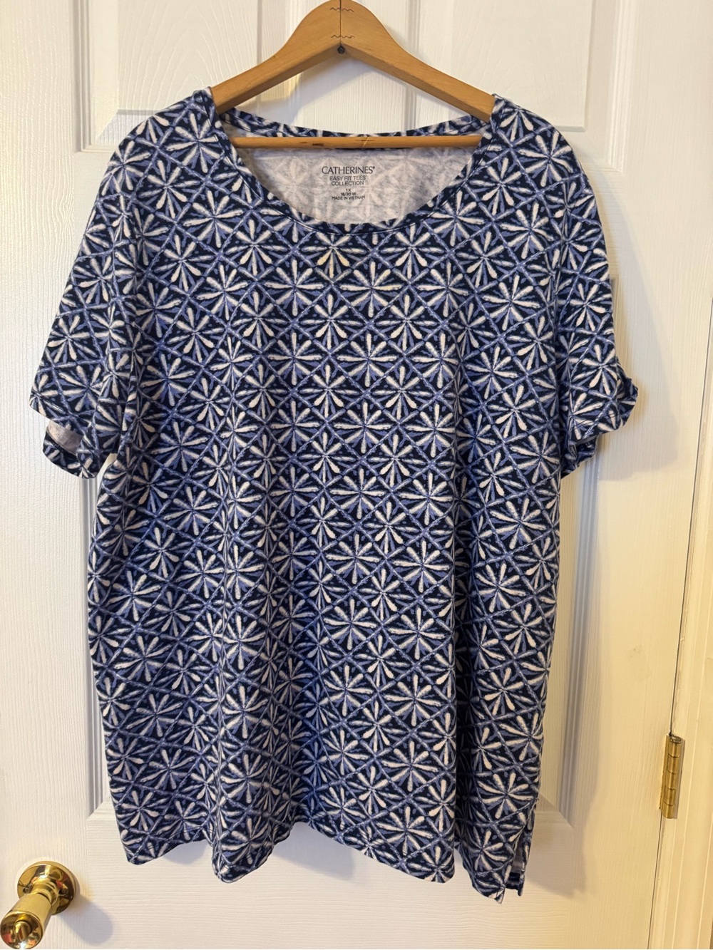 Catherines Navy and White Easy Fit Tee